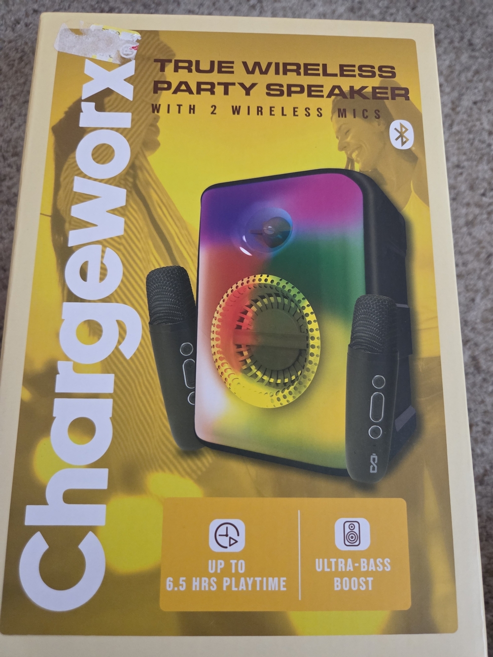 True Wireless Party Speaker with 2 Wireless Mics - Rainbow/Black